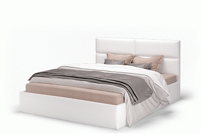 Двуспальная кровать Сити с подъемным механизмом 160 см Vega white МЛК
