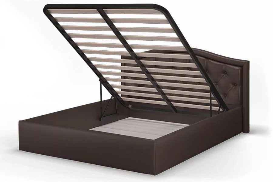 Кровать Стелла с подъемным механизмом 140 см ROCK 05 (коричневая) МЛК
