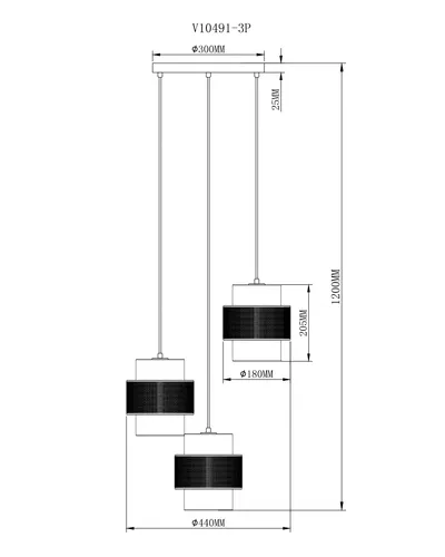 Подвесной светильник Moderli Gela V10491-3P