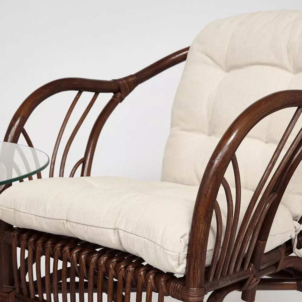 ТЕРРАСНЫЙ КОМПЛЕКТ NEW BOGOTA (2 кресла + стол) с подушками грецкий орех