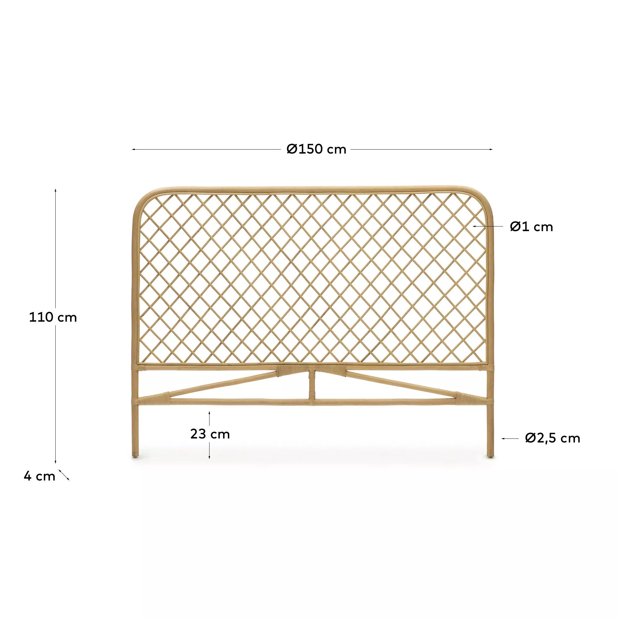 Изголовье La Forma Citlalli ротанг с натуральной отделкой для кроватей шириной 150 см