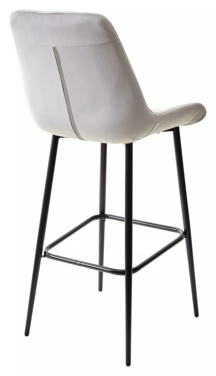 Барный стул ХОФМАН цвет H-09 Светло-серый велюр / черный каркас