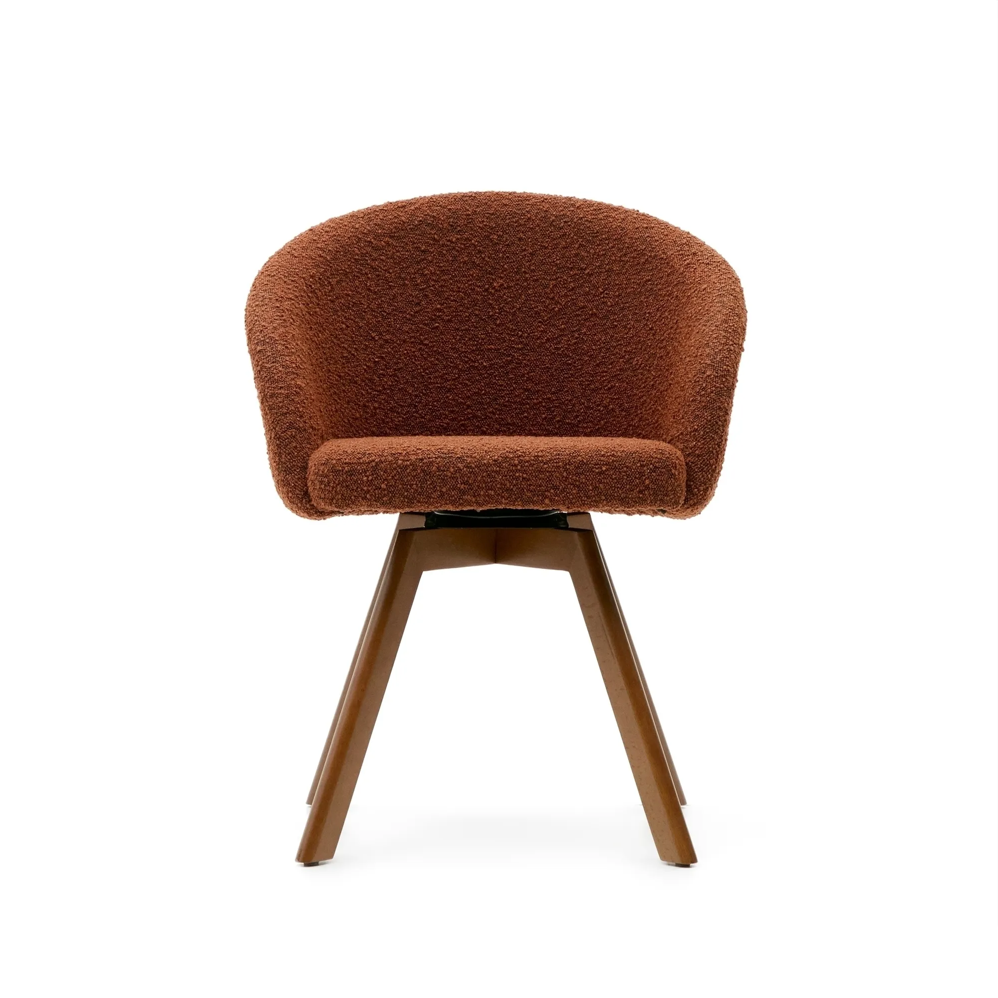 Поворотное кресло La Forma Marvin коричневый флис ножки из ясеня 181483