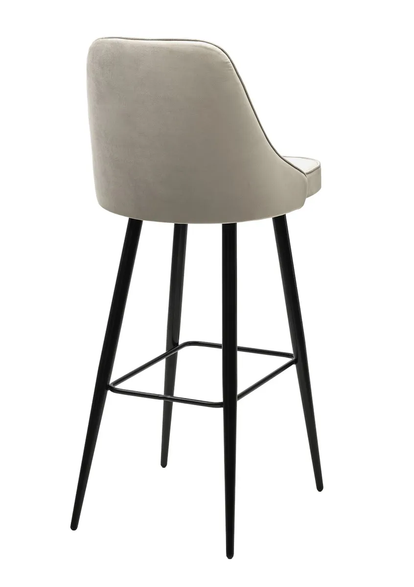 Барный стул NEPAL-BAR ЛАТТЕ #25 велюр/ черный каркас H=78cm