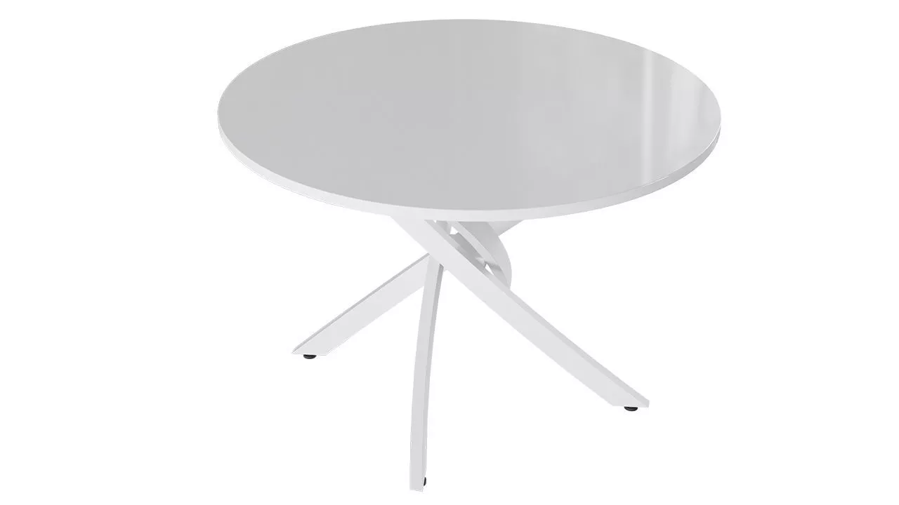 Круглый обеденный стол тип 2 Diamond белый глянцевый КМ+02.68.000.167