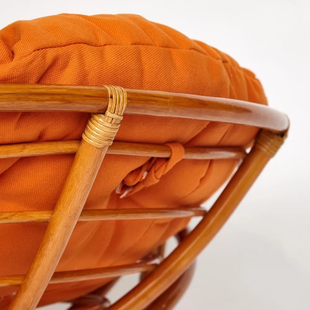 Кресло PAPASAN 23/01 W с подушкой коньяк ткань оранжевый