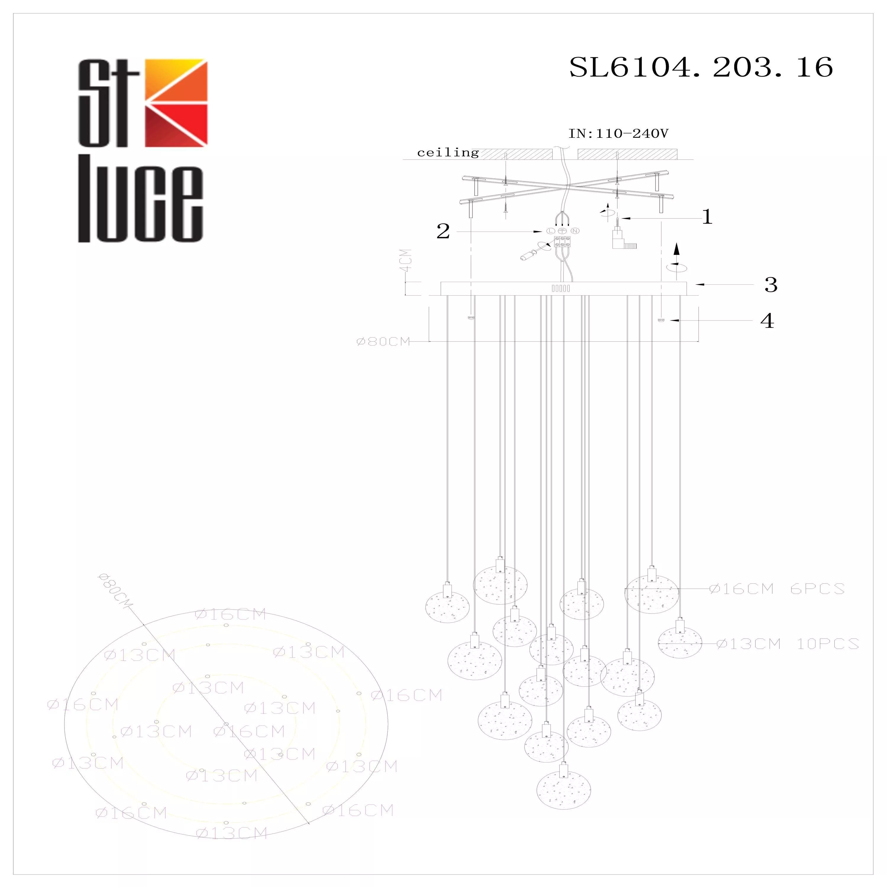 Подвесной светильник ST LUCE Montecelio SL6104.203.16