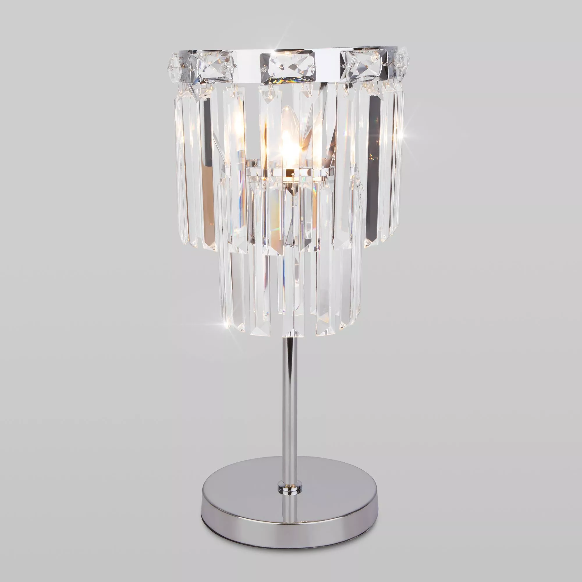 Лампа настольная Eurosvet Elegante 01136/1 хром/прозрачный хрусталь Strotskis
