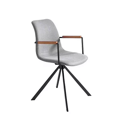 Вращающийся стул Angel Cerda 4105/F3251A с тканевой обивкой и ножками из черной стали