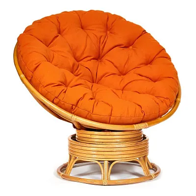 Кресло-качалка PAPASAN 23/01 W с подушкой мед ткань оранжевый