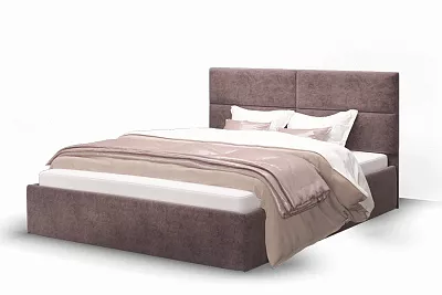 Кровать с мягким изголовьем Сити 140 см ROCK 12 (серо-фиолетовый) МЛК