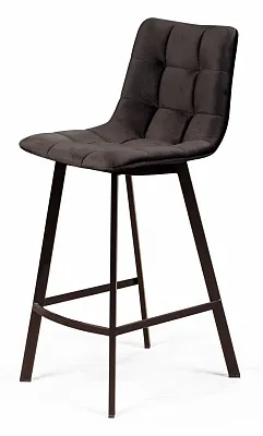 Полубарный стул CHILLI-Q SQUARE графит велюр / черный каркас H=66cm
