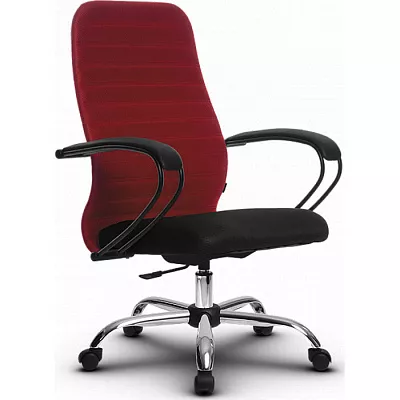 Кресло компьютерное SU-СК130-10P Ch Красный / черный