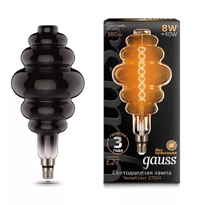 Лампа Gauss Filament Honeycomb 8W 380lm 2700К Е27 gray flexible LED 1/6