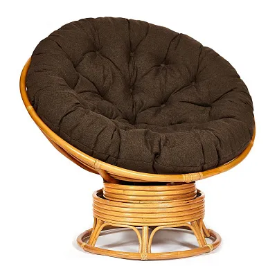 Кресло-качалка PAPASAN 23/01 W с подушкой мед ткань коричневый