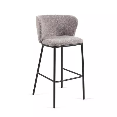 Барный стул La Forma Ciselia светло-серый из ткани букле 110409