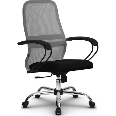 Кресло компьютерное SU-СК130-8 Ch Светло-серый / черный