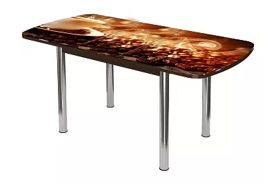 Кухонный стол с фотопечатью БОСТОН 3 Брифинг Кофе МЛК