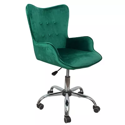 Кресло поворотное Bella темно-зеленый велюр 77319
