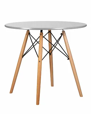 Стол обеденный DOBRIN CHELSEA`80 (ножки светлый бук, столешница светло-серый (GR-01))