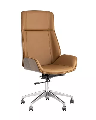 Кресло руководителя TopChairs Crown с механизмом качания коричневое