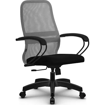 Кресло компьютерное SU-СК130-8 Pl Светло-серый / черный