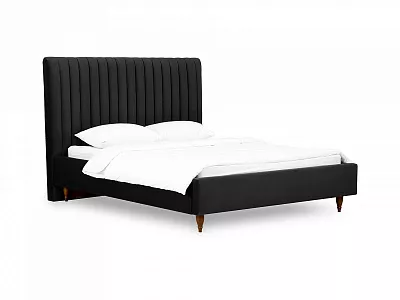 Кровать Dijon с мягким изголовьем 180х200 черный 652388