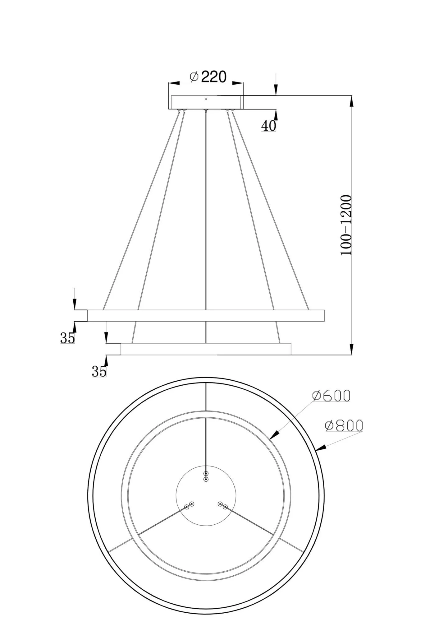 Подвесная люстра Maytoni Technical Rim MOD058PL-L74B4K