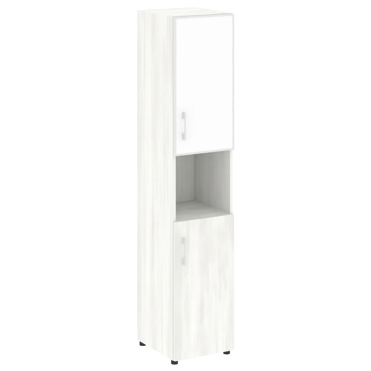 Шкаф правый (1 низкий фасад +1 низкий фасад стекло белое в раме) Riva YALTA LT.SU-1.4 R (R) white