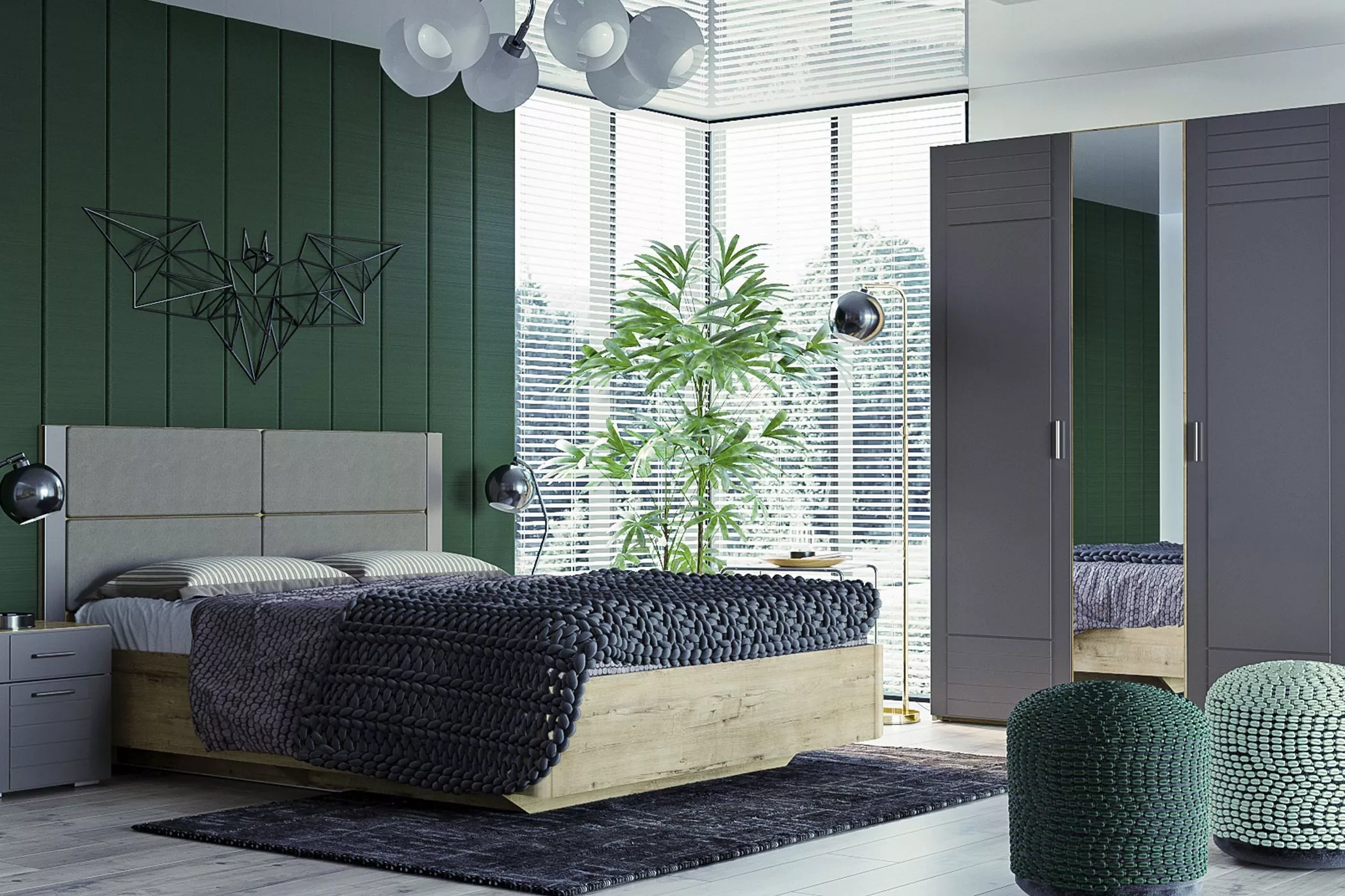 Модульная мебель для спальни Livorno Silva графит
