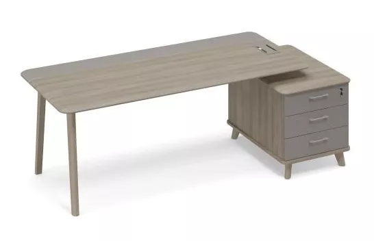 Стол правый комбинированный на тумбе малой (тип 1) Time Wood