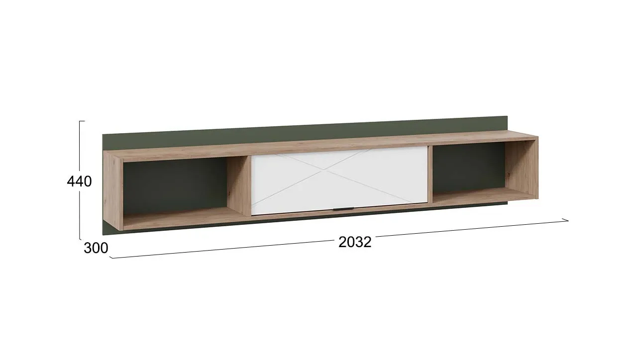 Шкаф навесной Лео гикори джексон белый матовый дымчатый зеленый ТД-410.12.21