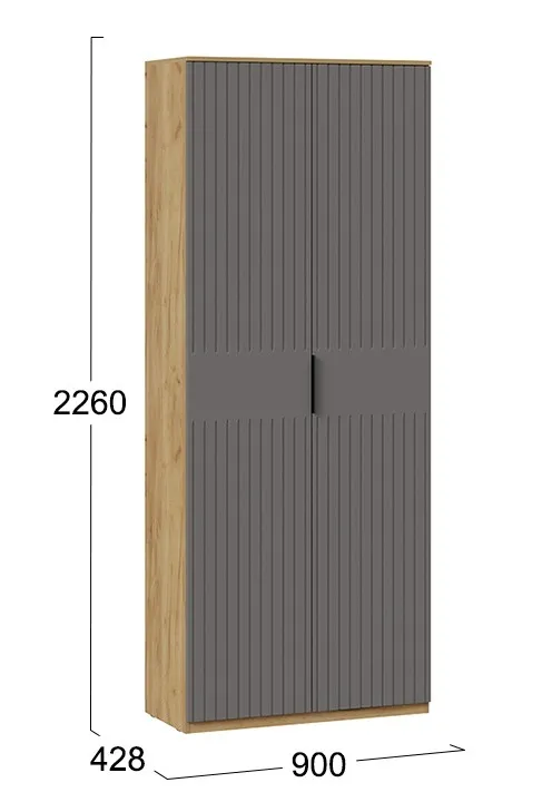 Шкаф комбинированный с 2 дверями Хилтон дуб крафт золотой графит матовый 404.002.000