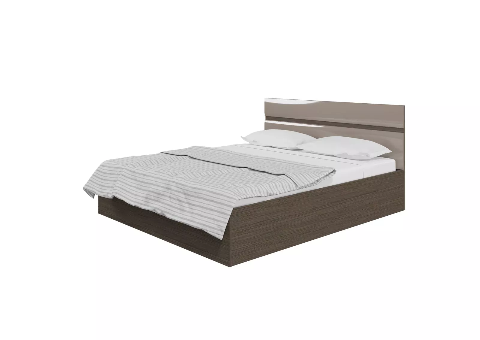 Двуспальная кровать с подъемным механизмом 160x200 НЕНСИ Венге / Капучино