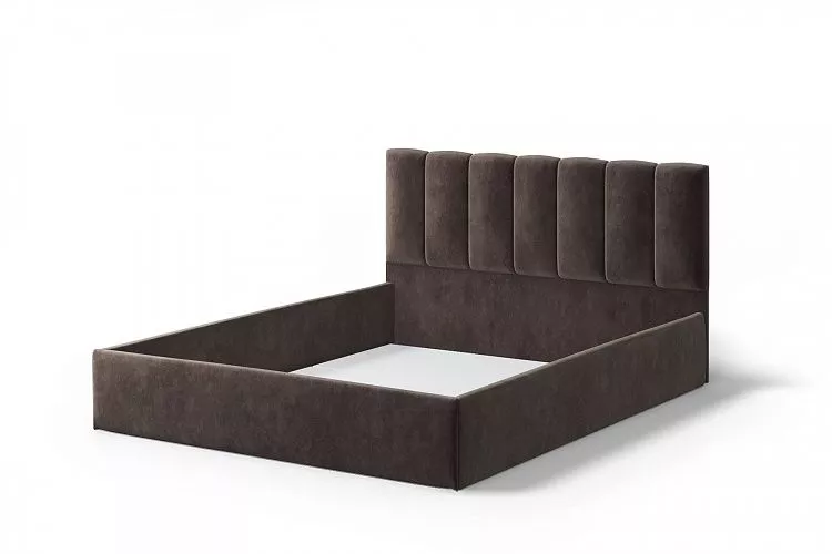 Двуспальная кровать Элен ( без основания )160 см NEO 10 велюр темно-коричневый  МЛК