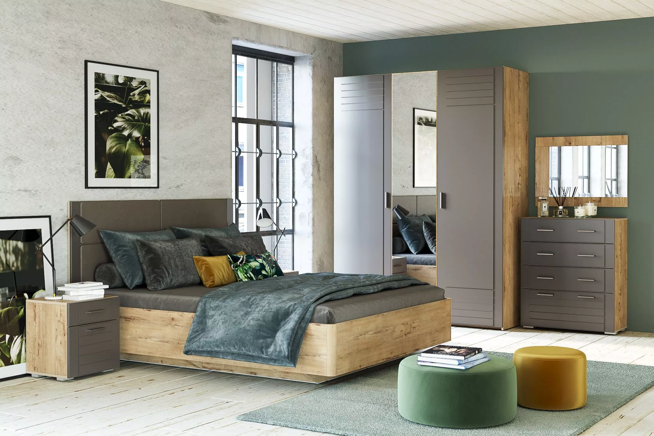 Модульная мебель для спальни Livorno Silva графит
