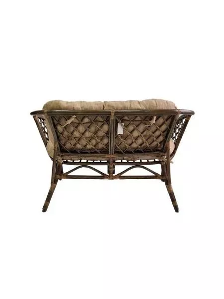 Комплект мебели из ротанга Багама с диваном темно-коричневый (подушки шенилл обычные светлые)