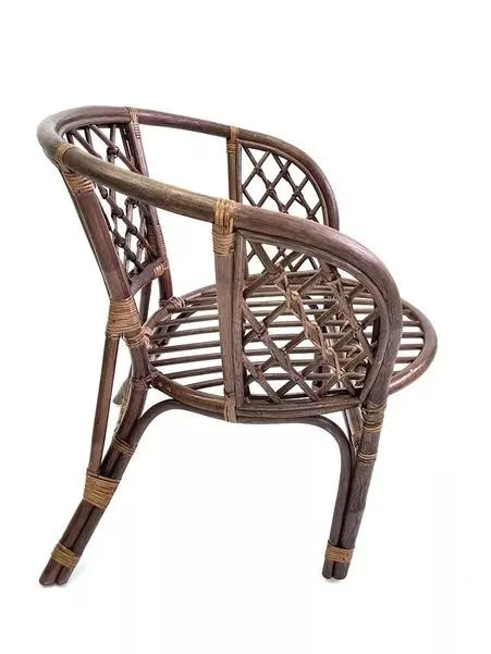 Кресло из ротанга Багама орех матовый (подушки твил полные коричневые)