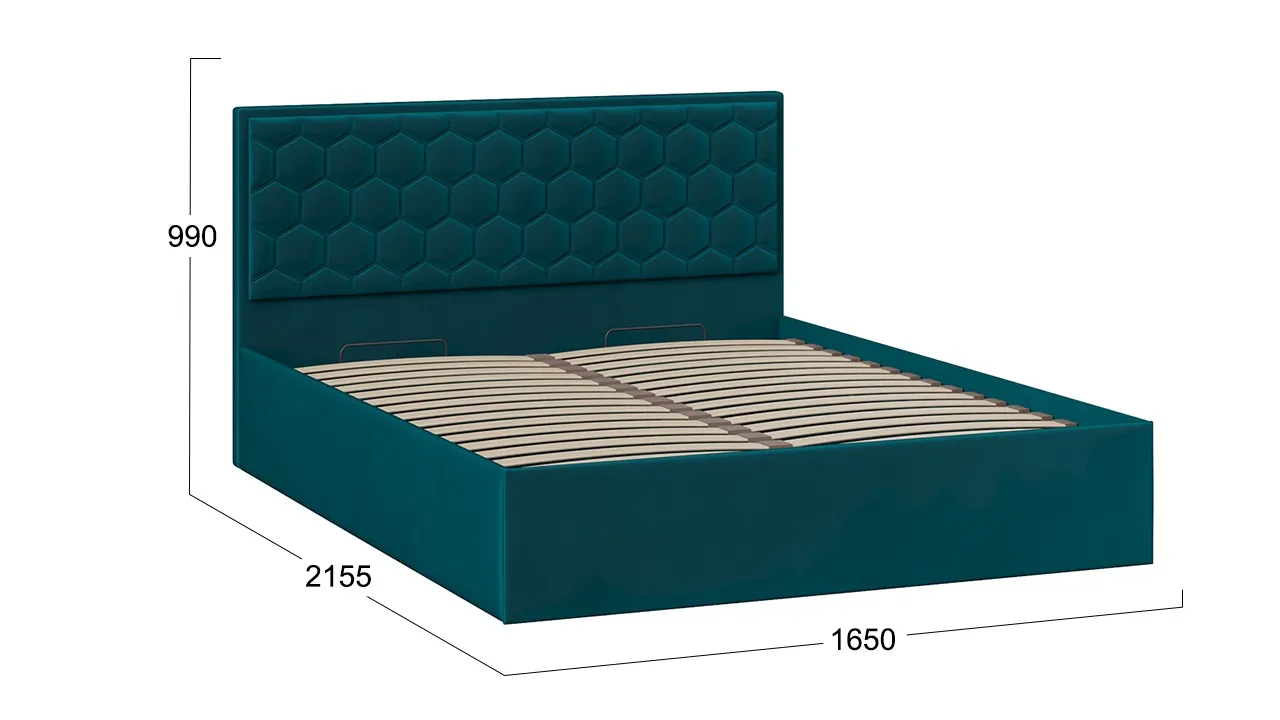 Кровать 160х200 с подъемным механизмом Порто велюр Confetti Izumrud