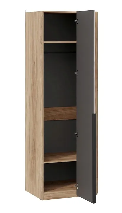 Шкаф для одежды угловой с зеркальной дверью Порто яблоня беллуно графит софт СМ-393.07.007