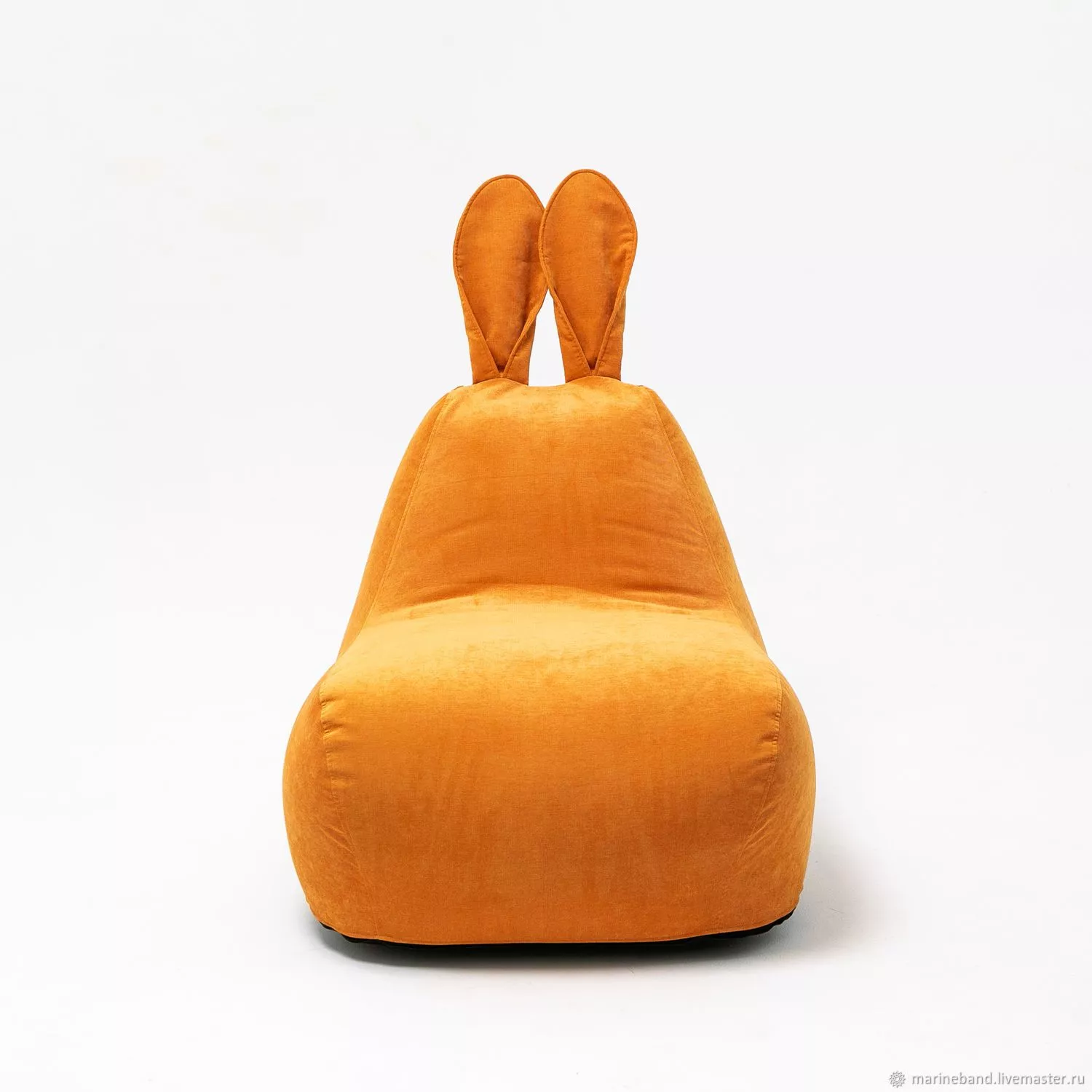 Кресло-мешок Зайчик велюр оранжевый