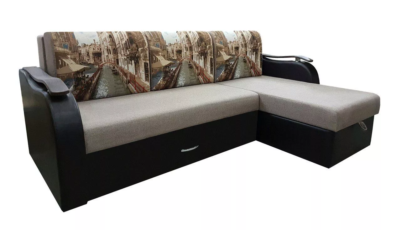 Угловой диван с оттоманкой АКВАМАРИН 7 ДУ