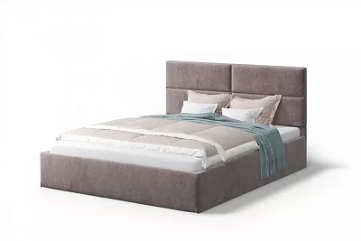 Кровать без основания Сити 160 см NEO 08 велюр коричневый МЛК