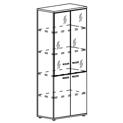 Шкаф для документов со стеклянными дверьми стенка ДСП А4 9390