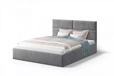 Кровать без основания Сити 160 см NEO 25 велюр серый МЛК