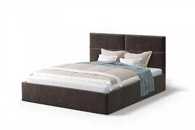 Кровать без основания Сити 160 см NEO 10 велюр темно-коричневый МЛК