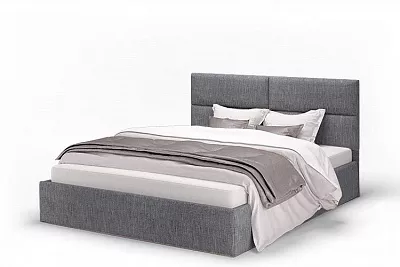 Кровать без основания Сити 160 см Саванна 21 рогожка серый МЛК
