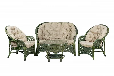 Комплект мебели из ротанга Черчилль (Рузвельт) с 2-х местным диваном олива