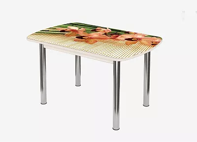Стол для кухни с фотопечатью БОСТОН Брифинг Бамбук МЛК