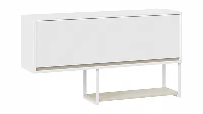 Шкаф навесной с накладкой Сканди дуб гарден белый глиняный серый СМ-386.15.011